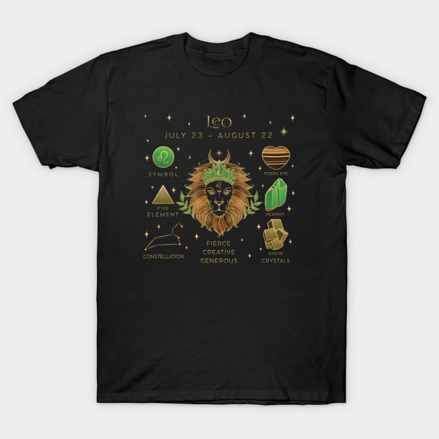 Crystal Zodiac Leo Collage T-Shirt by moonstruck crystals